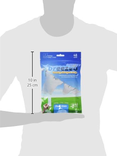 Breezeo Laundry Detergent Strips (48 strips) - Fresh Linen Scent - More Convenient than Pods, Pacs, Liquids or Powders – Great for Home, Dorm, Travel, Camping & Hand-Washing
