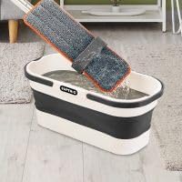 Superio Fold N' Go Mop Bucket with Wheels - Collapsible Cleaning Bucket, 10L, Portable Water Pail for Home, Car, and Outdoor Use