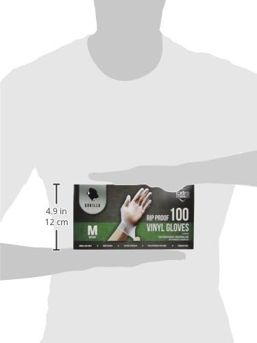 GORILLA SUPPLY Disposable Heavy Duty Vinyl Gloves Latex & Powder Free, BPA Free Food Safe, 100, 300, 1000, S, M, L, XL