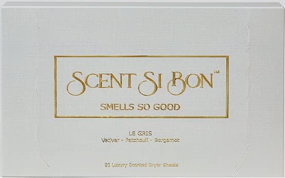 Luxury Scented Dryer Sheets, 50 Sheets, Le Gris Scent Inspired by Iconic Perfumes, Vetiver, Patchouli, Bergamot, Fragrant Clothing Freshener, Fabric Softener, Reduce Static and Wrinkles