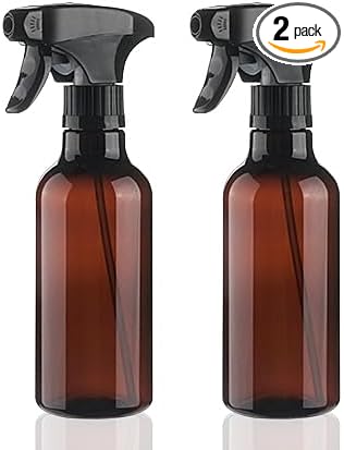 Cosywell 2 Pack Plastic Spray Bottles 12oz/360ml Empty Spray Bottles for Cleaning Continuous Misting Spray Bottle for Hair, Essential Oils, Toners Rose Water Cosmetics(Brown)