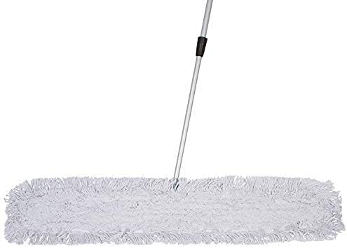 Commercial Dust Mop – 48 Inch Floor Sweeper for Hardwood, Reusable Cotton Mop Head, Extendable Handle, Dry Mop for Floor Cleaning & Janitorial Supplies