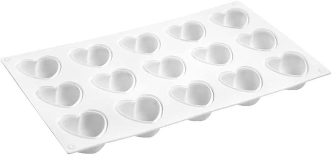 mostsom 15 Grid Heart Shaped Silicone Molds Cake Chocolate Mold Silicone Baking Pan Mold for DIY Cake Mousse Dessert Mould for Candy Fondant Ice Cream Soap Cupcake Cheesecake Jelly (Heart D)
