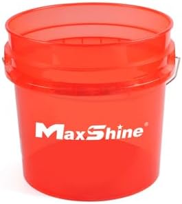 Maxshine 3.5 Gallon Universal Detailing Bucket (Red) | Car Wash Bucket for Scratch-Free Washing | Garage Storage & Auto Detailing Tool Holder | Holds Soap, Foam Cannon, Brushes, Microfiber Towels