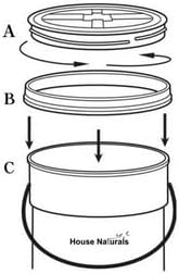 House Naturals 5 Gallon Food Grade BPA Free Made in USA Pails Gray Bucket with Screw On Air Tight Lid (2, Gray with Aqua lids)