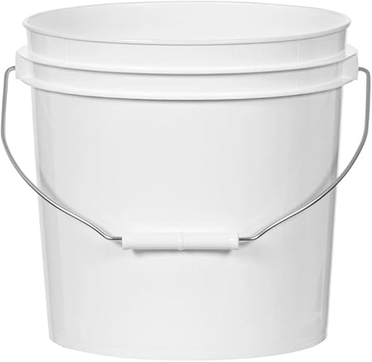 ATERET 2 Gallon White Bucket Only - All Purpose Pails - Food Grade - Made in USA - BPA Free Plastic (6 Pack)