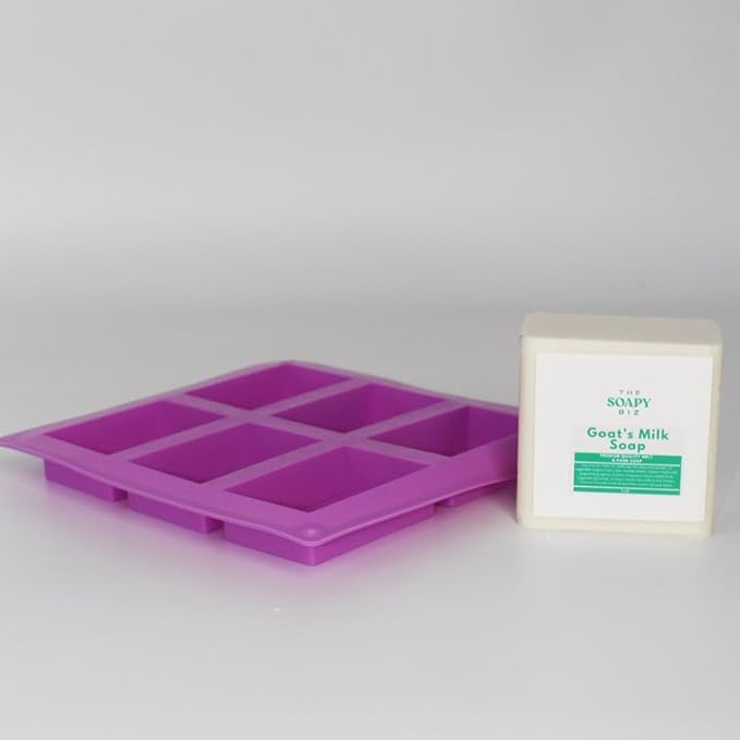The Soapy Biz DIY Goat Milk Soap Kit with Silicone Mold – Perfect Bar Shapes Every Time – Makes 4-6 Bars – Easy Melt & Pour – Great for Beginners & Gift Giving