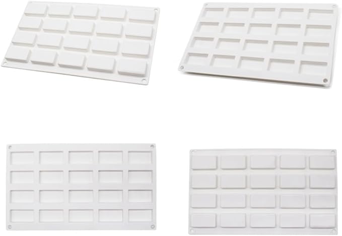 20 Cavity Rectangle Silicone Mold Soap Mold Candy Making Mold Cake Decorating Tools Chocolate Baking Mold Jelly Ice Tray Mould (Rectangle I_11.8 X6.8 X0.48 inch)