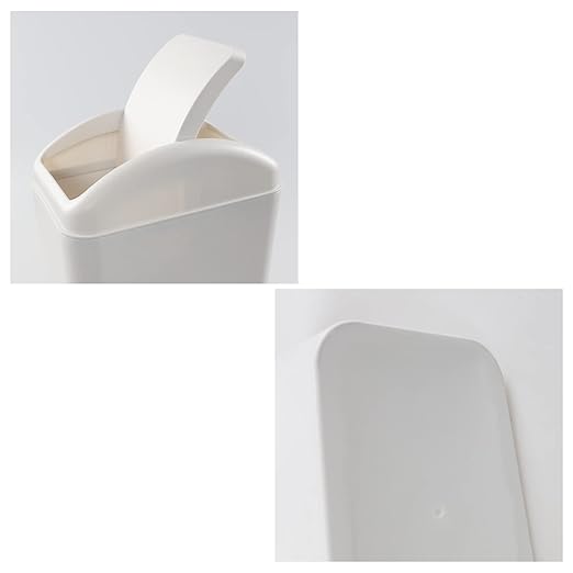 3.5 Gallon Slim Plastic Trash Bin, Garbage Can with Swing Lid, 1 Pack