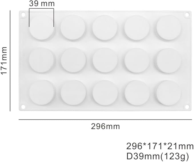 Round Cake Silicone Baking Mold Circular Chocolate Candy Biscuit Ice Cube Making Tool Soap Candle Mould Home Decor (Round H_11.84 X6.84 X0.84 inch)