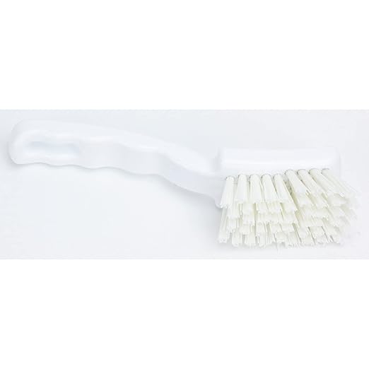 SPARTA 41395EC02 Plastic Scrub Brush, Detail Brush, Kitchen Brush With Hanging Hole For Cleaning, 7 Inches, White, (Pack of 6)