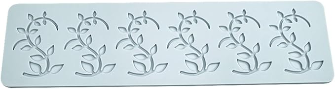 TUKE Tuile Molds Silicone Curved Leaf Silicone Hollow Mold Candy Mold Lace Mat for Cake Sugar Craft Decoration Chocolate Fondant Tuille Paste Baking Gummy Mould (Curved Leaf_9.6x2.64x0.12inch)