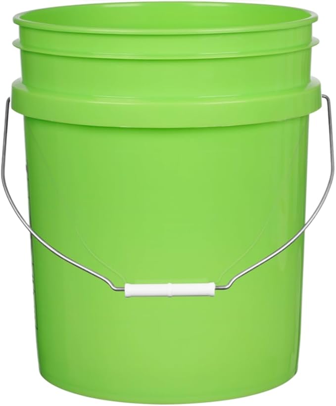 House Naturals 5 Gallon Lime Color Buckets- Pack of 3- Made in USA (5 Gallon, 3, Without Lids)