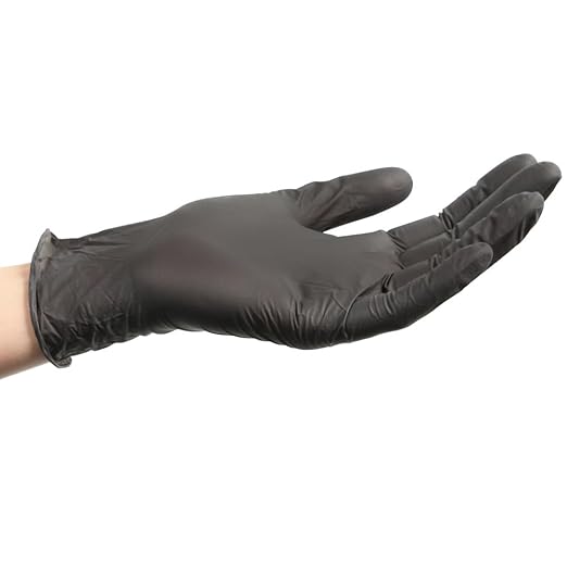 ForPro Disposable Nitrile Exam Gloves, Medical Grade, 4 Mil Extra Protection, Powder-Free, Latex-Free, Non-Sterile, Food Safe, Black, Medium, 100-Count