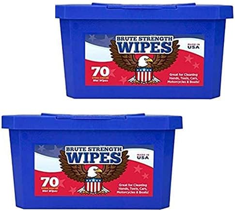 Extra Strong, No-Rinse Wet Wipes 140 Pack by Nova Supply. Cuts Grease from Hands, Tools and Work Surface Quickly with No Residue. Heavy Duty, Textured Shop Towels. Big, Citrus Scented Bucket of Rags
