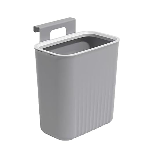 2.4 Gallon Kitchen Trash Can Compost Bin for Counter Top or Under Sink Large Capacity Garbage Can for Kitchen Bathroom Bedroom Laundry Room (Grey)