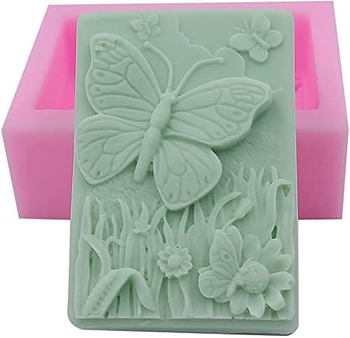 Silicone Soap Mold Butterfly Flower Pattern Candle Mold for Candle Candy Fondant Resin Artcrafts Cake Decor Molds
