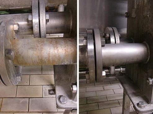 CLEAN MY STEEL Stainless Steel Rust Stain Remover & Cleaner Kit, NSF Safe for Food Areas. Includes Cleaner for Commercial Equipment, Appliances, Gloves & Sponge (8.5 oz)