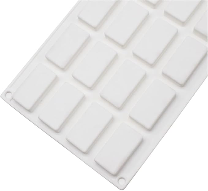 20 Cavity Rectangle Silicone Mold Soap Mold Candy Making Mold Cake Decorating Tools Chocolate Baking Mold Jelly Ice Tray Mould (Rectangle I_11.8 X6.8 X0.48 inch)
