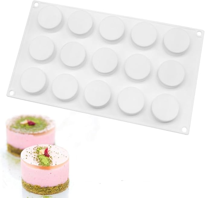 Round Cake Silicone Baking Mold Circular Chocolate Candy Biscuit Ice Cube Making Tool Soap Candle Mould Home Decor (Round H_11.84 X6.84 X0.84 inch)