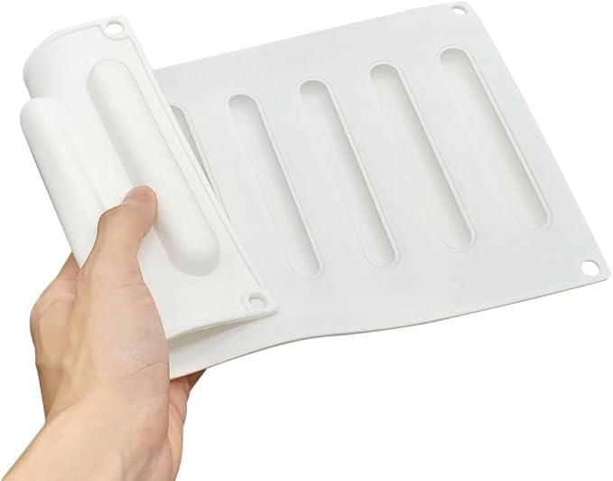 Stick Shape Ice Tray Non-Stick Easy Release Push Popsicle Out Cylinder Silicone Ice Cube Tray Jelly Chocolate Mold (Rectangle H_11.6 X6.84 X0.4inch)