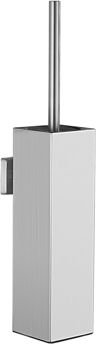 Toilet Brush Wall Mounted Toilet Brushes with Holder for Bathroom Toilet Bowl Brush Square Brushed Nickel