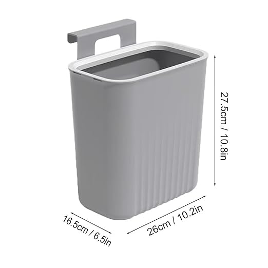 2.4 Gallon Kitchen Trash Can Compost Bin for Counter Top or Under Sink Large Capacity Garbage Can for Kitchen Bathroom Bedroom Laundry Room (Grey)