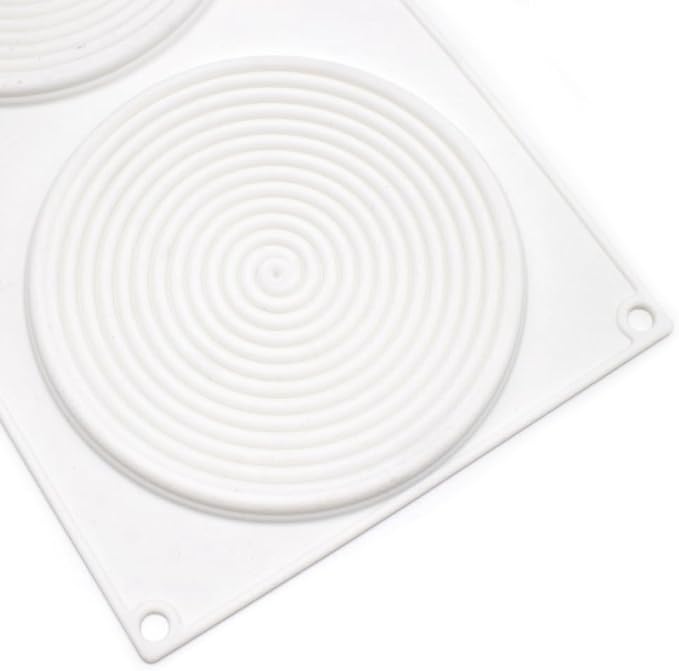 Round Spiral Shaped Cake Silicone Baking Mold DIY Spiral Silicone Candy Mould (Round Spiral B_11.88 X6.84X 0.36 inch)