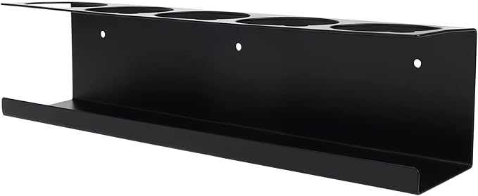 RealPlus Aerosol Spray Can Holder Rack Organizer, 5 Can Spray Bottle Holder Heavy-Duty Steel Wall Mounted for Garage and Workspace, Pack of 4