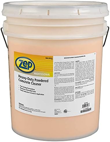 Zep Professional Heavy-Duty Powdered Concrete Cleaner, 40Lb. Bucket, Biodegradable, Dissolves Quickly and Removes Tough, Embedded Soils (R02934), Orange