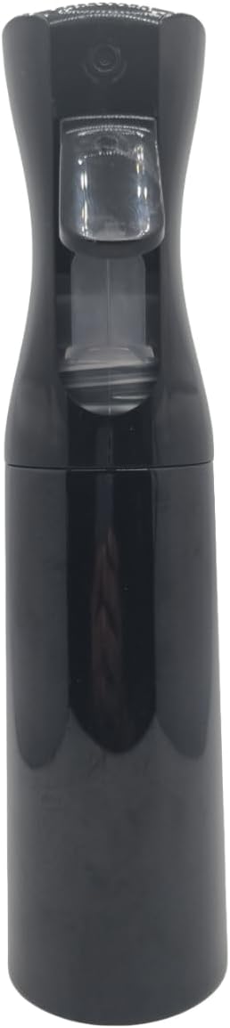 Continuous Fine Mist Spray Bottle for Hair (10.1oz / 300ml) – Ultra Fine Sprayer for Hair-Styling, Barber, Cleaning, Plants, Pets & Salons - ((Black))
