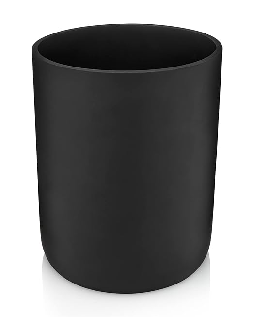 Essentra Home Matte Black Wastebasket Recycling Bin for Office, Trash Can for Bathroom or Bedroom. 2.2 Gallon.