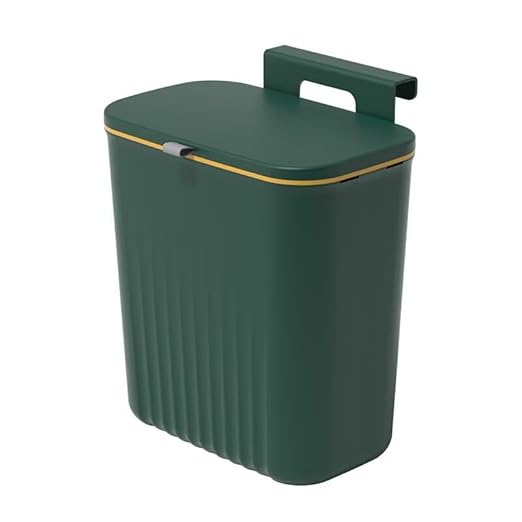 2.4 Gallon Kitchen Trash Can with Lid Compost Bin for Counter Top or Under Sink Large Capacity Garbage Can for Kitchen Bathroom Bedroom Laundry Room (Green)