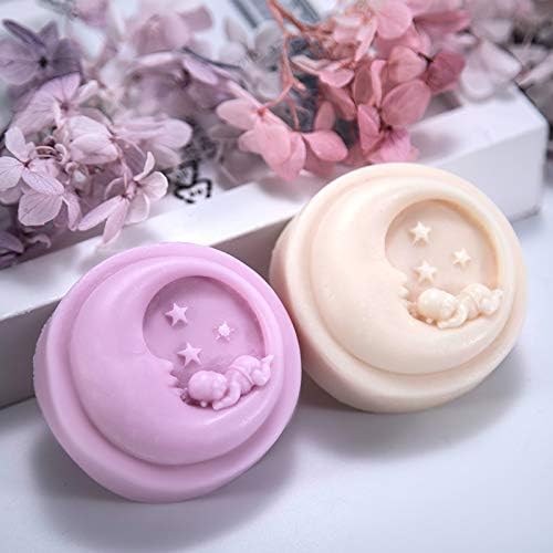 Cute Sleeping Baby Silicone Mold Moon Shape Soap Mold For Soap Making Handmade Silicone Candle Mould DIY Cake Decorating Tool