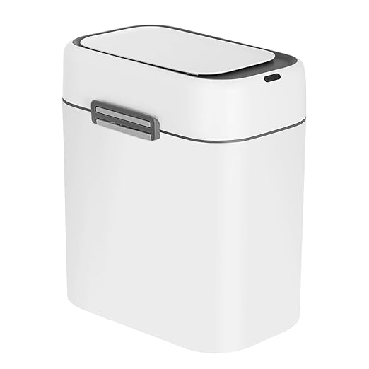 FDW Bathroom Trash Can with Lid, Small Touchless Garbage bin, Automatic Motion Sensor Waste bin, Waterproof 2.2 Gallon Slim Trash Can for Home, Office, Bedroom