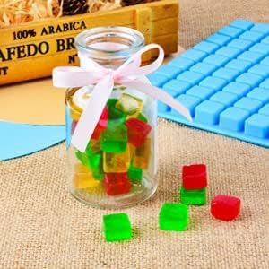 Square Silicone Candy Molds - Mini Silicone Molds for Hard Candy, Chocolate, Gummy, Caramel, Ganache, Ice Cubes (3)