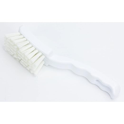 SPARTA 41395EC02 Plastic Scrub Brush, Detail Brush, Kitchen Brush With Hanging Hole For Cleaning, 7 Inches, White, (Pack of 6)