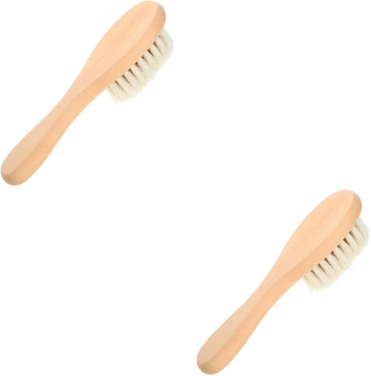 2pcs Laundry Brush for Delicate Fabrics Soft Natural Bristles Removal for Household Reusable Scrubbing Tool