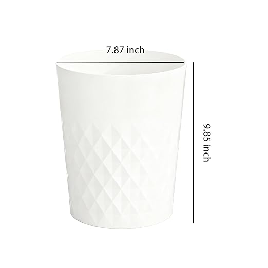 2 Pack Small Trash Can 1.8 Gallon Bathroom Garbage Can Waste Basket Recycling Bin for Dorms Bedrooms Offices Kitchens, White
