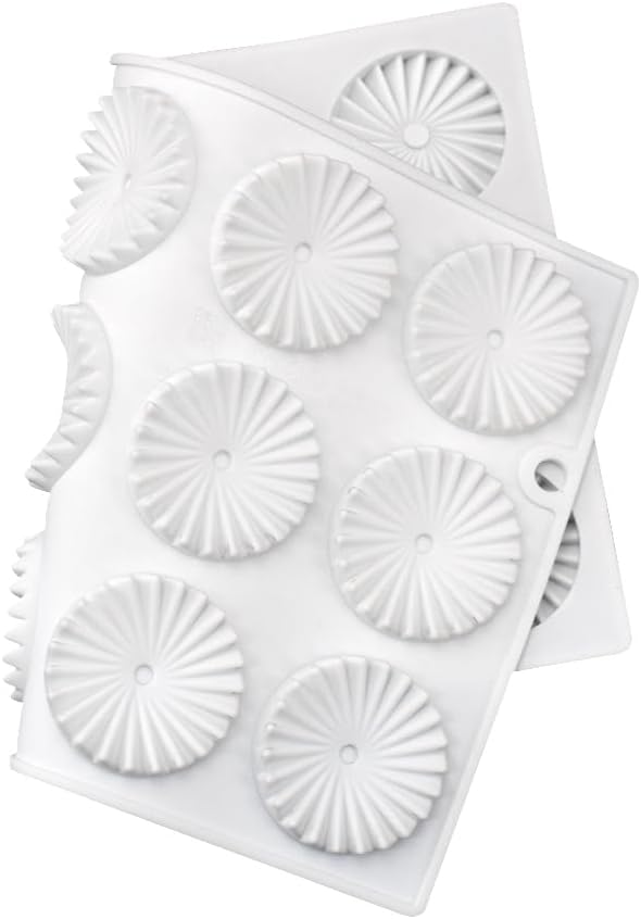 Round Silicone Mold Gear Shape Chocolate Decorating Mould DIY Cake Mousse Molds Baking Accessories Reusable Tools (Round Gear A_10.92 X6.72 X0.28 inch)