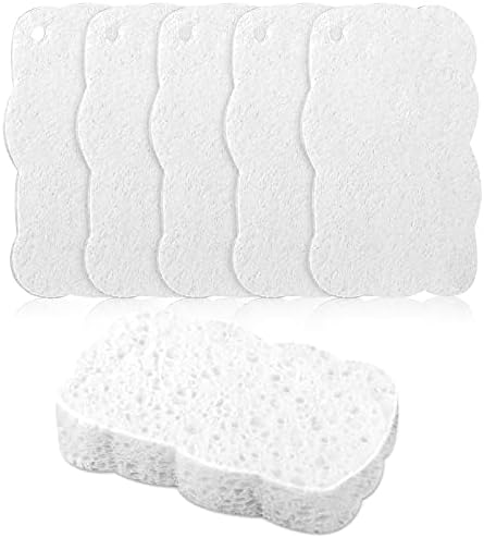 6pcs Premium Heavy-Duty Household Cleaning Sponges Scratch-Free, Multi-Purpose Dish Scrub Sponges Reusable for Home Kitchen Cookware Bathroom, Safe Healthy Scrubbing Sponges Durable
