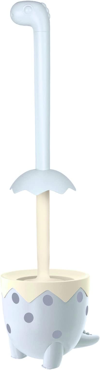 Toilet Brush Dinosaur Shape,Cute Shape Look, TPR Bristles Round Brush, Compact Size Toilet Brushes Floor Standing, 1-Pack