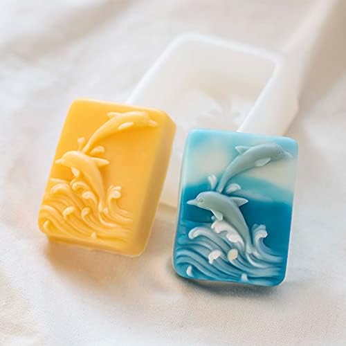 Silicone Soap Mold Dolphin Embossed Handmade Soap Decoration Moulds DIY Plaster Candle Molds Fondant Cake Crafts