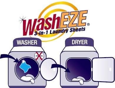 WashEZE 3-in-1 Laundry Detergent Sheets: Unscented Laundry Sheets - 120 Count Detergent Fabric Softener and Static Guard all in ONE SHEET! Saves You Money! Made in the USA