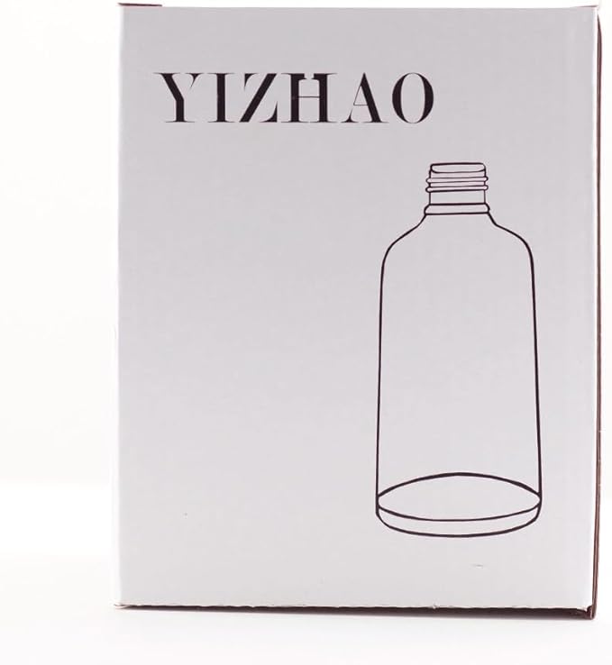 YIZHAO Clear Glass Spray Bottles 4oz, with Small Fine Mist Spray, Metal Cap, Refillable for Essential Oil,Travel,Cleaning,Perfume,Aromatherapy,Makeup – 4 Pcs