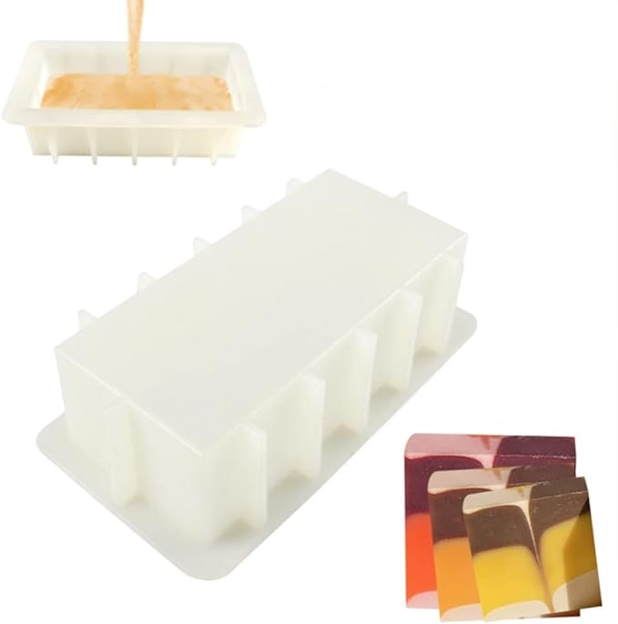 1L Flexible Rectangular Soap Silicone Mold Candle Making for Homemade Soap Crafts