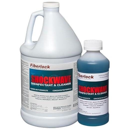 Fiberlock Shockwave Disinfectant Cleaner Concentrate, 1 Gallon, Ideal for Water Restoration & Flood Mitigation, Hospital-Grade Disinfectant, High-Yield Formula