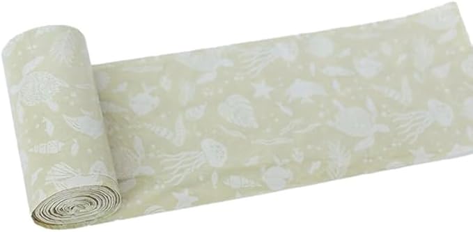 Happy Haven Trash Bags for 2,3,4 Gallon Trash Can, Small Garbage Bags - Bedroom & Bathroom, Decorative Cute Wastebasket Liner - 50 Count (Sand Seascape)