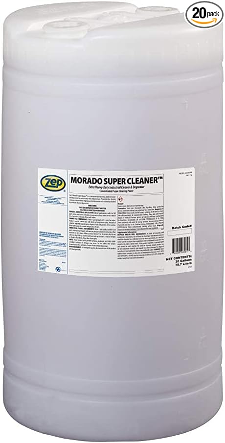 Zep Morado Purple Concentrated Super Cleaner - 20 Gallon (1 Unit) 85650 - Extra Heavy-Duty Industrial Degreaser, Phosphate Free, Alkaline Concentrate Removes Grease, Grime