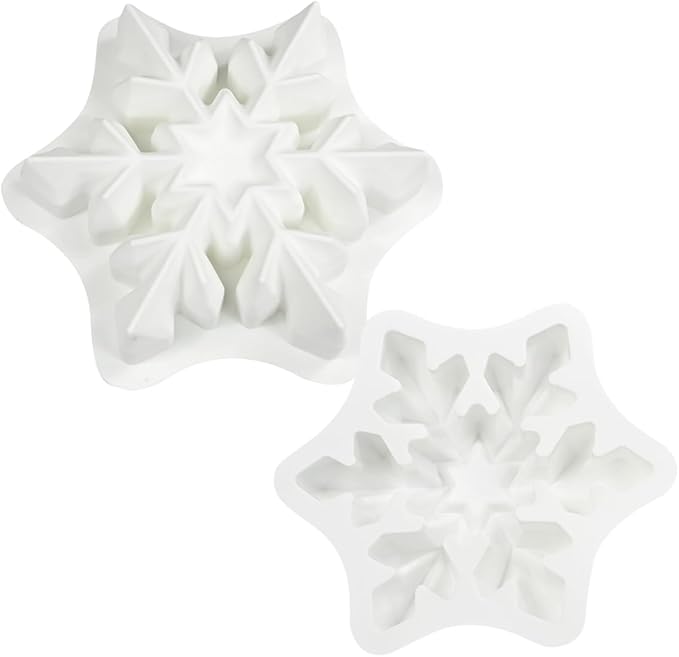 mostsom Snowflower Silicone Mold Non-Stick Baking Molds for Chocolate Mousse Cake, Ice Cream, Truffle, Brownie, Soap Heat-Resistant Food-Grade Mould (A_ Snowflower)